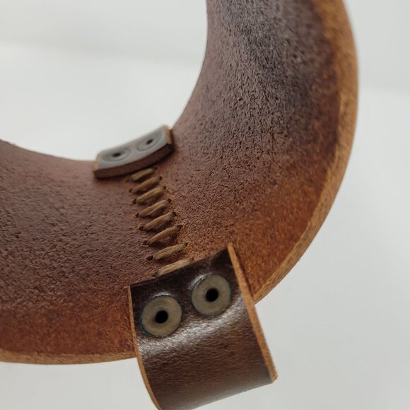 Colored Red Leather Goods Handmade in Colorado leather cup sleeve with handle - Picture 5 of 9